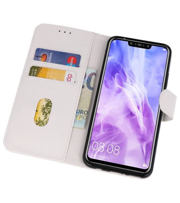 Bookstyle Wallet Cases Hoes voor Huawei Nova 3 Wit