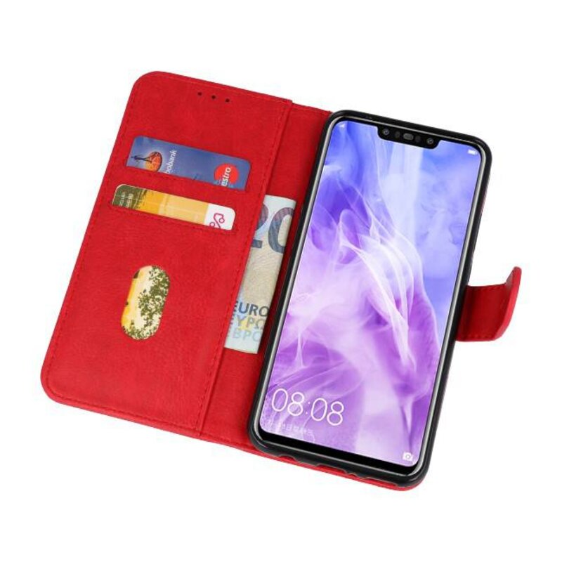 Custodie a portafoglio Bookstyle Custodia per Huawei Nova 3 Red