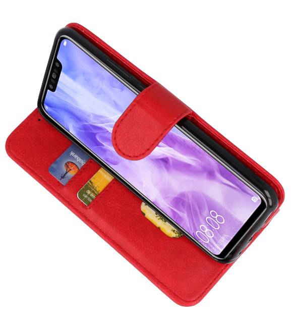 Bookstyle Wallet Cases Hoes voor Huawei Nova 3 Rood