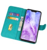 Bookstyle Wallet Cases Hoes voor Huawei Nova 3 Groen