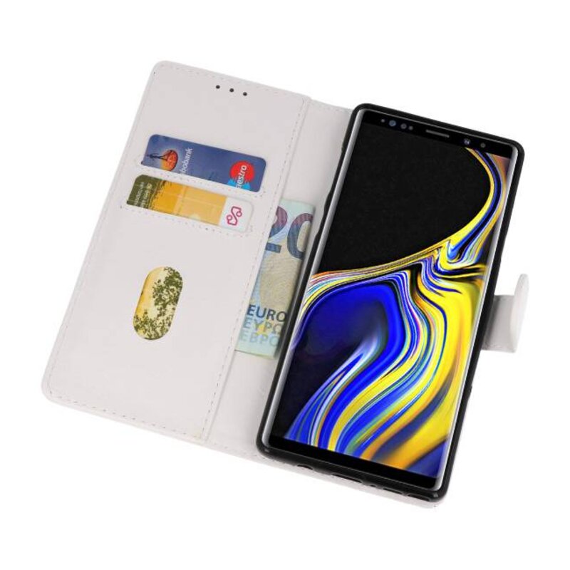 Etuis portefeuille portefeuille pour Galaxy Note 9 blanc