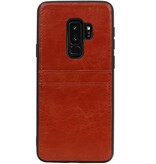 Zurück Cover 2 Karten für Galaxy S9 Plus Braun