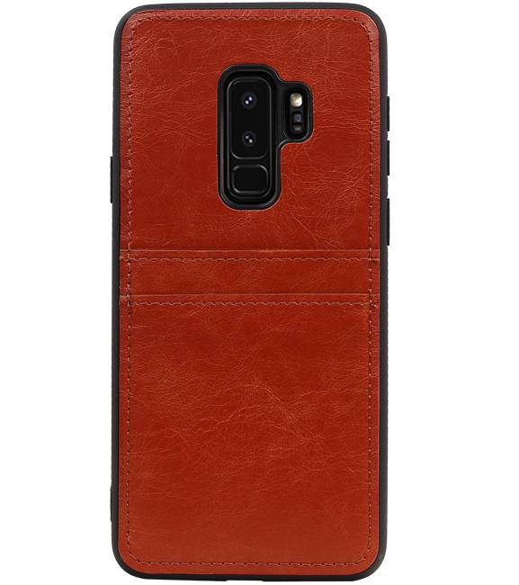 Back Cover 2 Cards for Galaxy S9 Plus Brown