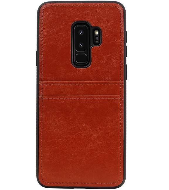 Couverture arrière 2 cartes pour Galaxy S9 Plus Brown