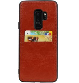 Back Cover 2 Cards for Galaxy S9 Plus Brown