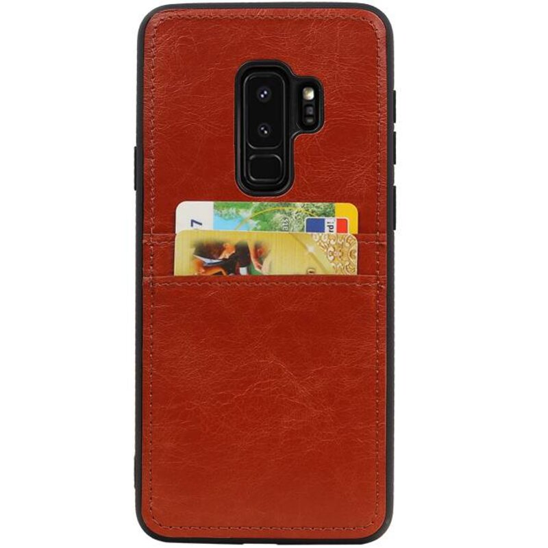 Back Cover 2 Pasjes voor Galaxy S9 Plus Bruin