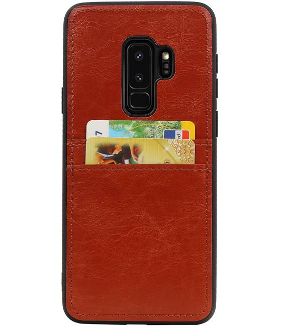 Back Cover 2 Cards for Galaxy S9 Plus Brown