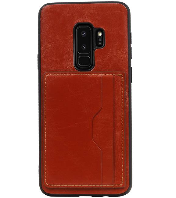 Portrait Back Cover 2 Cards for Galaxy S9 Plus Brown