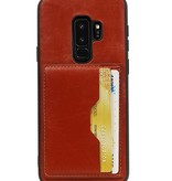 Portræt Bag Cover 2 Kort til Galaxy S9 Plus Brown