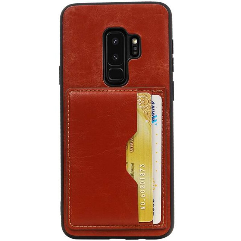 Portrait Rückseite 2 Karten für Galaxy S9 Plus Braun