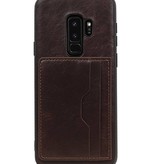 Stand Back Cover 2 Carte per Galaxy S9 Plus Mocca