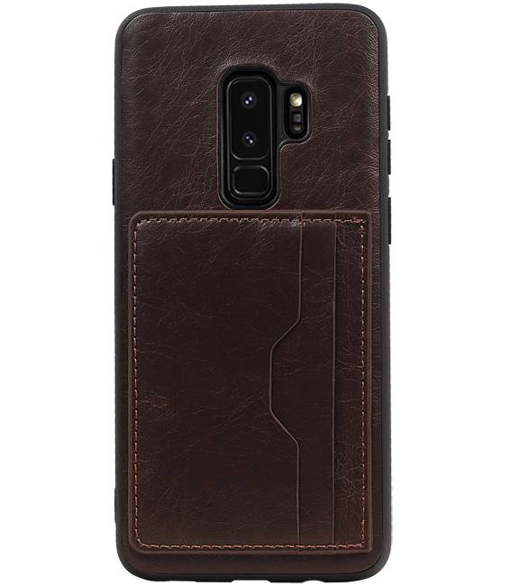 Stand Back Cover 2 Carte per Galaxy S9 Plus Mocca
