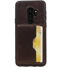 Stand Back Cover 2 Carte per Galaxy S9 Plus Mocca