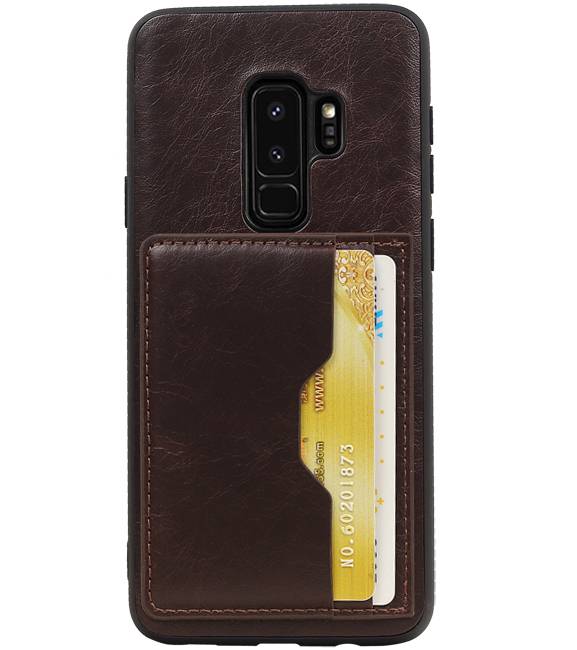 Stand Back Cover 2 Carte per Galaxy S9 Plus Mocca