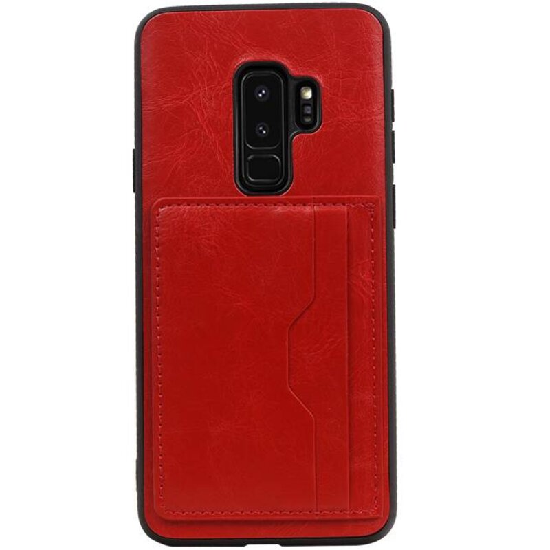 Staand Back Cover 2 Pasjes voor Galaxy S9 Plus Rood
