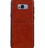 Back Cover 2 Karten für Galaxy S8 Plus Braun