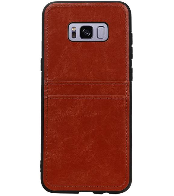 Back Cover 2 Cards for Galaxy S8 Plus Brown