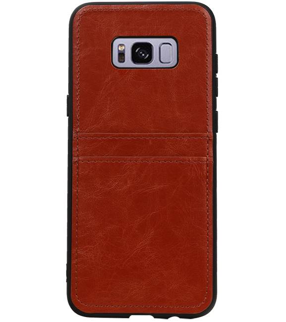 Back Cover 2 Karten für Galaxy S8 Plus Braun