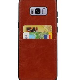 Back Cover 2 Karten für Galaxy S8 Plus Braun