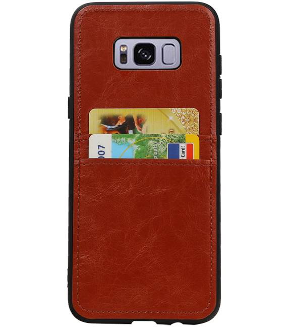 Back Cover 2 Cards for Galaxy S8 Plus Brown