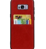 Back Cover 2 Pasjes voor Galaxy S8 Plus Rood