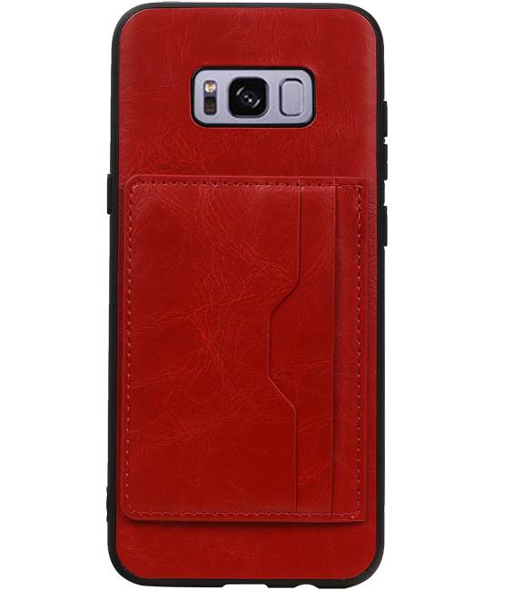 Staand Back Cover 2 Pasjes voor Galaxy S8 Plus Rood