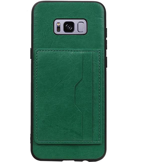 Staand Back Cover 2 Pasjes voor Galaxy S8 Plus Groen