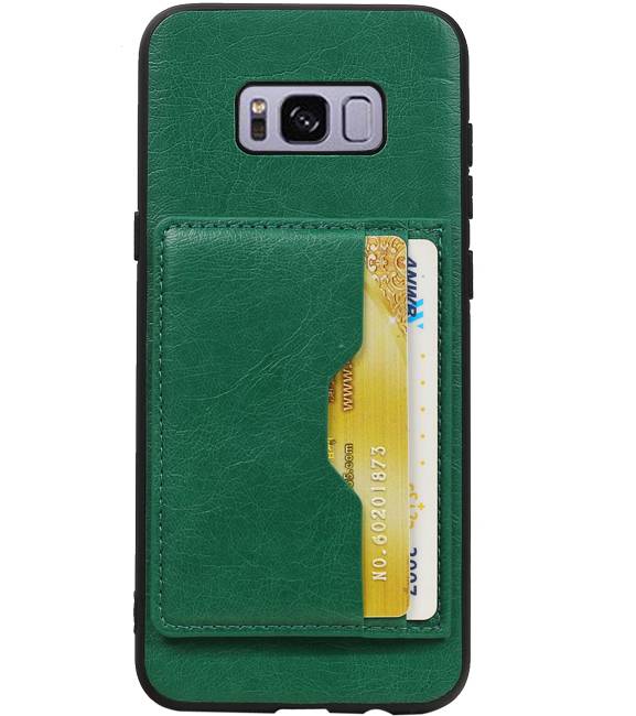 Staand Back Cover 2 Pasjes voor Galaxy S8 Plus Groen