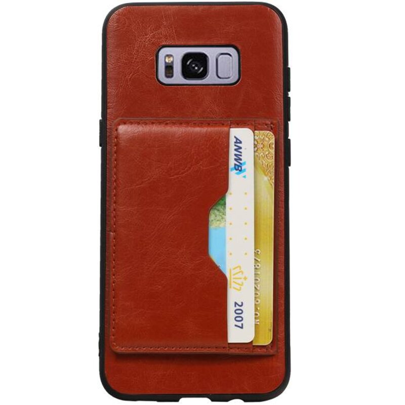 Portrait Back Cover 2 Cards for Galaxy S8 Plus Brown