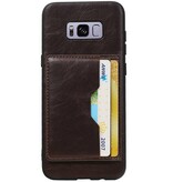 Portræt Bag Cover 2 Kort til Galaxy S8 Plus Mocca