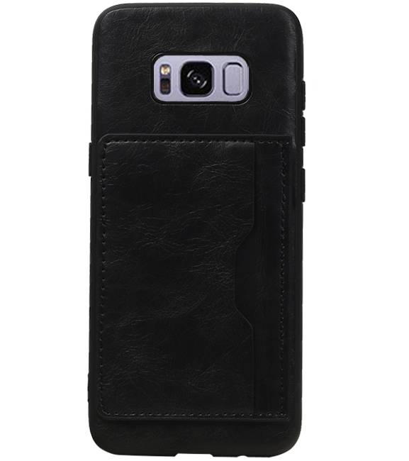 Staand Back Cover 1 Pasjes voor Galaxy S8 Zwart