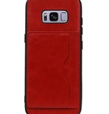 Staand Back Cover 1 Pasjes voor Galaxy S8 Rood