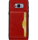 Staand Back Cover 1 Pasjes voor Galaxy S8 Rood