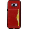 Staand Back Cover 1 Pasjes voor Galaxy S8 Rood