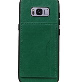 Portræt Bag Cover 1 Kort til Galaxy S8 Green