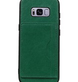 Staand Back Cover 1 Pasjes voor Galaxy S8 Groen