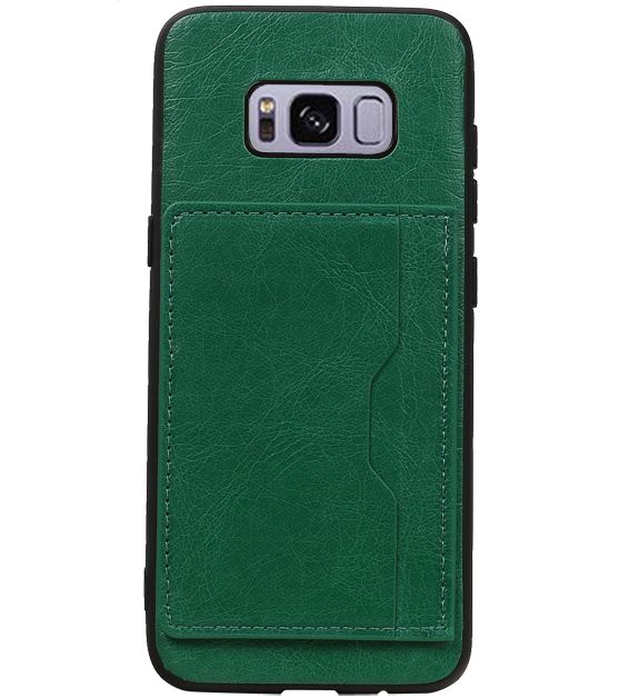 Portræt Bag Cover 1 Kort til Galaxy S8 Green