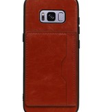 Portræt Bag Cover 1 Kort til Galaxy S8 Brown