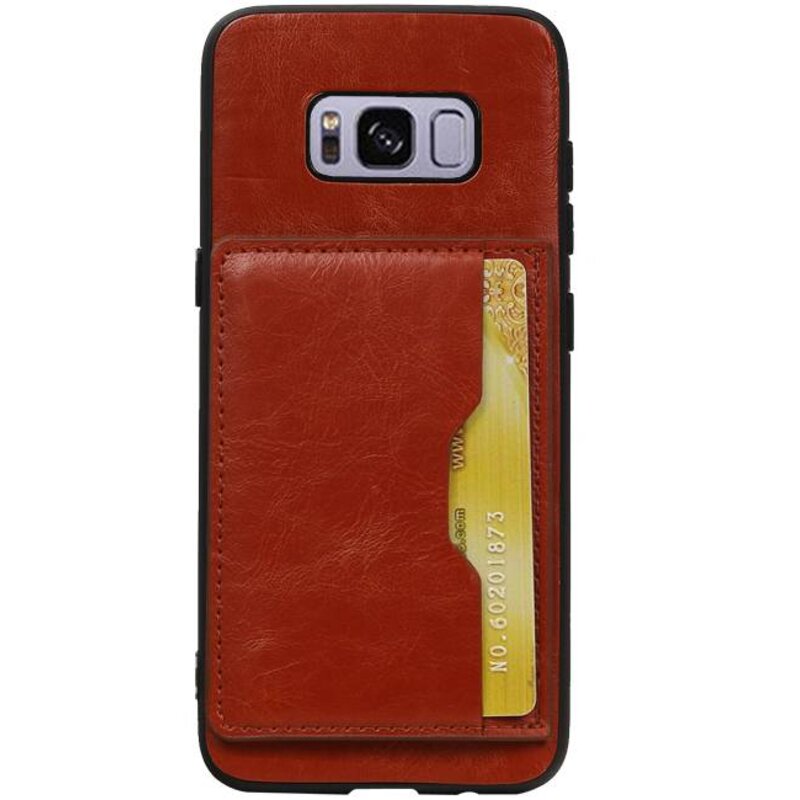 Portrait Back Cover 1 Cards for Galaxy S8 Brown