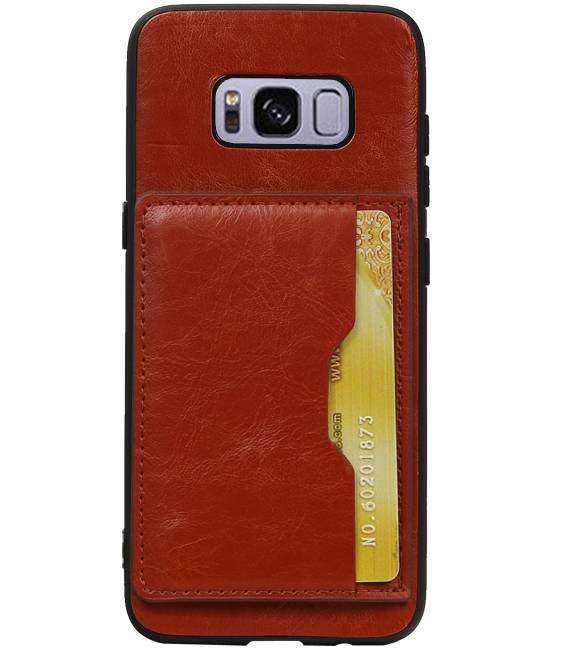 Portrait Back Cover 1 Cards for Galaxy S8 Brown