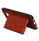Staand Back Cover 1 Pasjes voor Galaxy S8 Bruin