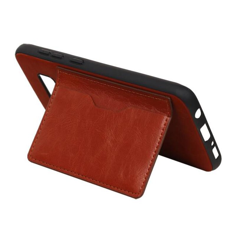 Staand Back Cover 1 Pasjes voor Galaxy S8 Bruin