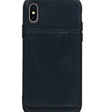 Staand Back Cover 1 Pasjes voor iPhone X Navy