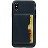 Staand Back Cover 1 Pasjes voor iPhone X Navy