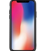 Staand Back Cover 1 Pasjes voor iPhone X Navy