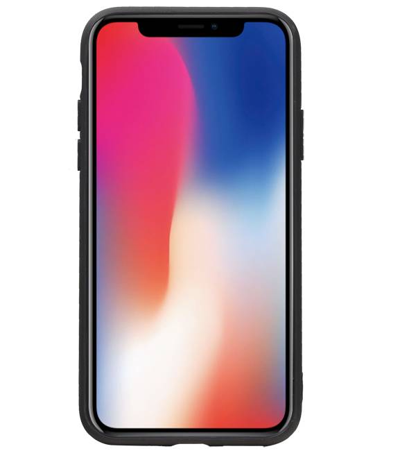 Staand Back Cover 1 Pasjes voor iPhone X Navy