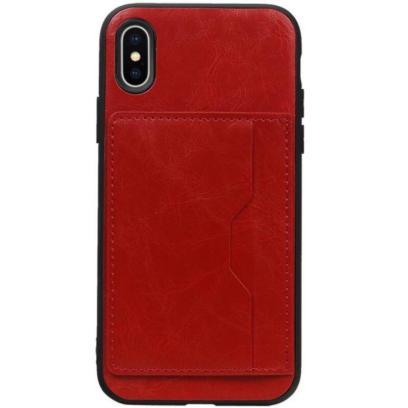 Stehender Rückendeckel 1 Pässe für iPhone X Rot