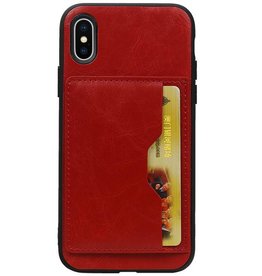 Stehender Rückendeckel 1 Pässe für iPhone X Rot