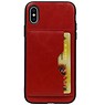 Staand Back Cover 1 Pasjes voor iPhone X Rood