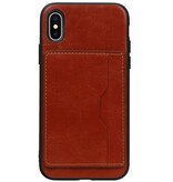 Portrait Zurück Cover 1 Karten für iPhone X Braun